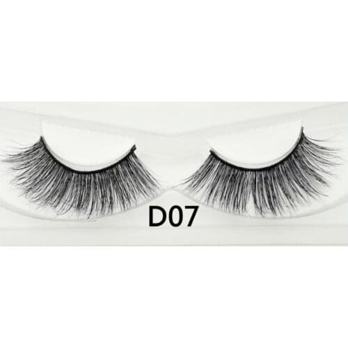 Visofree natural Eyelashes 3D Mink Lashes Handmade Full Strip Lashes long Makeup Cruelty Free 1 Pair Mink False Eyelashes D07