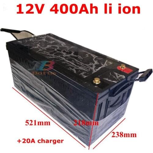 Waterproof 12V 400AH lithium ion 12v 400ah for Solar energy camping Electric car golf cart EV UPS + 20A Charger