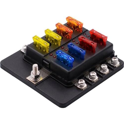 32V DC 100A Waterproof Dust-Proof 8 Way Blade Fuse Box Block Holder Terminal Circuit Suitable For Most Automotive And Marine