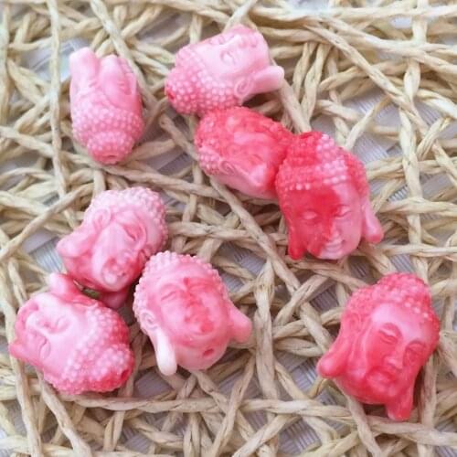 High quality pink artificial coral buddha 15x19mm accessories spacers beads charming pendant jewelry 5pcs B921