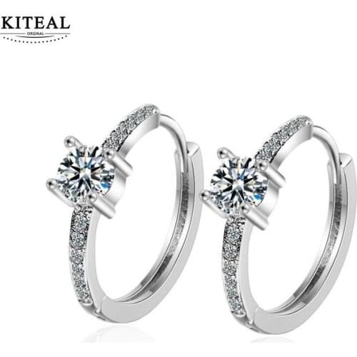 KITEAL New Beautiful Fashion silver color Girlfriend clip earrings Geometric hoop women earing Elegant