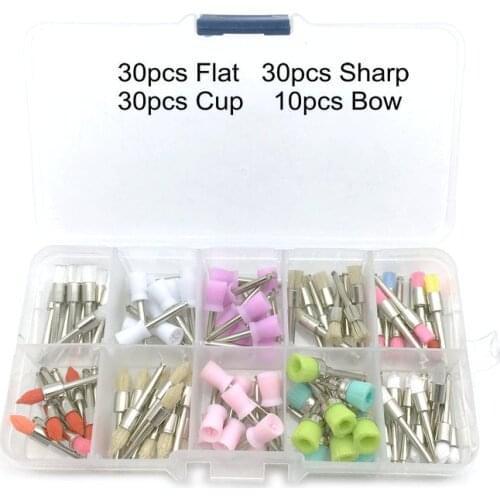 100pcs/set New Dental Polishing Brush Polisher Dental Polisher Tool Kit Prophy Rubber Nylon Bristles Teeth Whitening Prodcut