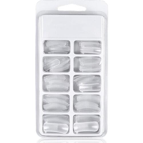 100pcs Clear Nail Forms Full Cover Quick Building Gel Mold 12 Sizes Tips Nail Extension Manicure Nails Accessories Makeup Tools