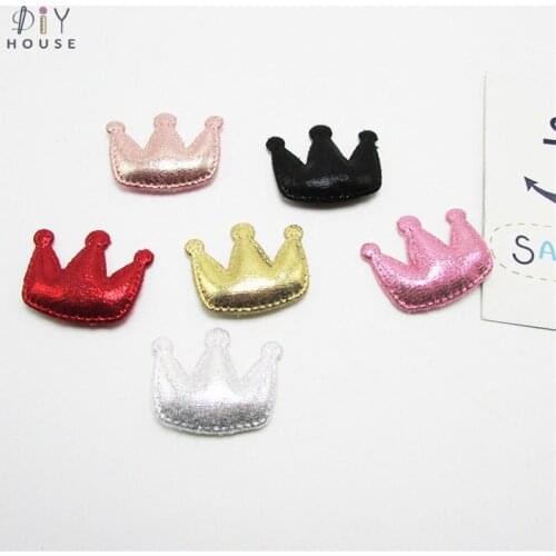 20-100Pcs Color Cute Crown Patches Appliqued DIY Craft Kids Headwear Hair Pin Accessories Material Padded Embossing Ornaments