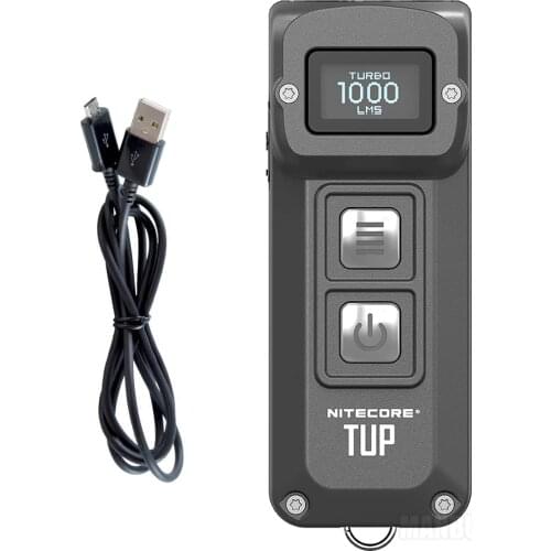2020 Nitecore TUP 1000 Lumens CREE XP-L HD V6 LED Keychain Light USB CABLE OLED Display build-in Battery Pack Rechargeable Torch