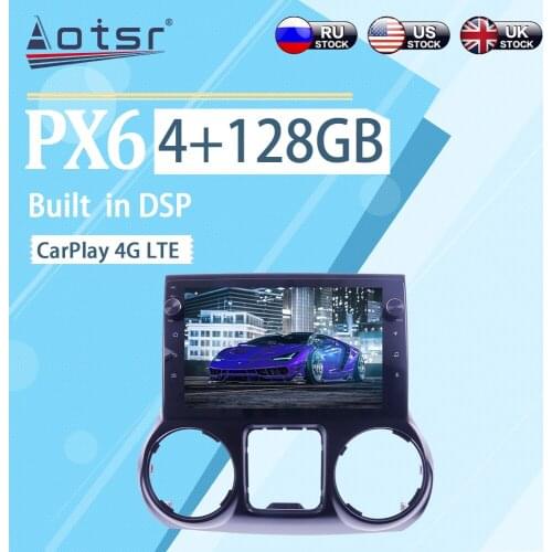 4+128GB For Jeep Wrangler 2011 - 2017 Android 10 WIFI Carplay Car Multimedia Radio Player GPS Navigation Stereo Player