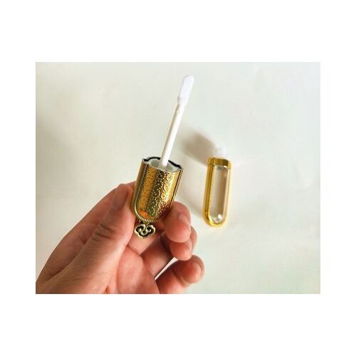5ml Gold Crown Cosmetic Lip Gloss Wand Tube Empty Clear Makeup Lipgloss Lipstick Brush Bottle Beauty Eyelash Split Container