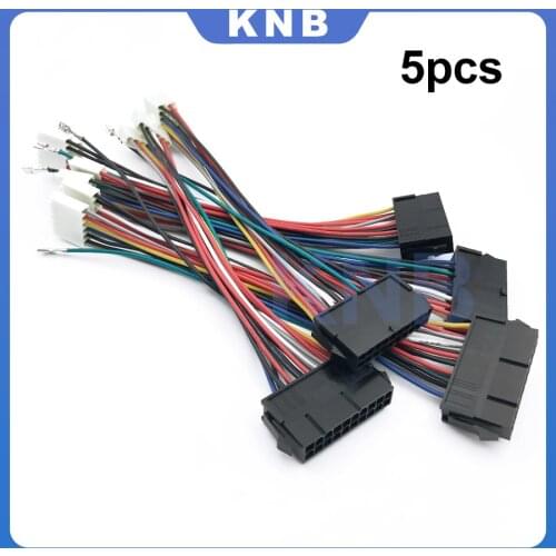 5Pcs/lot 20Pin ATX to 2x Port 6Pin AT PSU Converter Power Cable Cord For 286 386 486 586 Old Computer