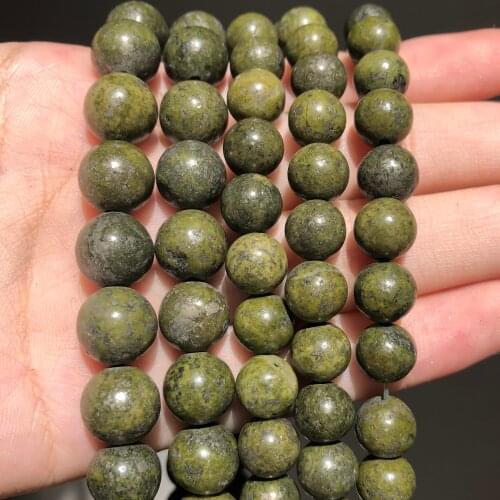 Natural Stone Green Iron Pyrite Mineral Gem Beads Loose Spacer Beads For Jewelry Making 6/8/10mm Diy Bracelet Necklace 15"Inches