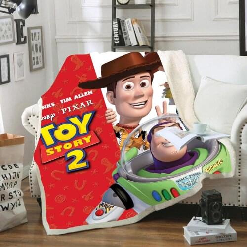 Disney Toy Story Sherif Woody Buzz Lightyear Baby Plush Blanket Throw Sofa Bed Cover Twin Bedding for Boys Child Christmas gifts