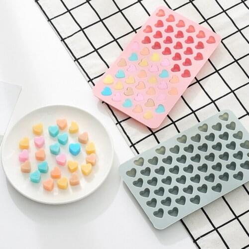 DIY Lovely heart Silicone Mold Fondant Cake Jelly and Candy Decorating Tools 55 Grids Soap Mold Cake Chocolate Tools