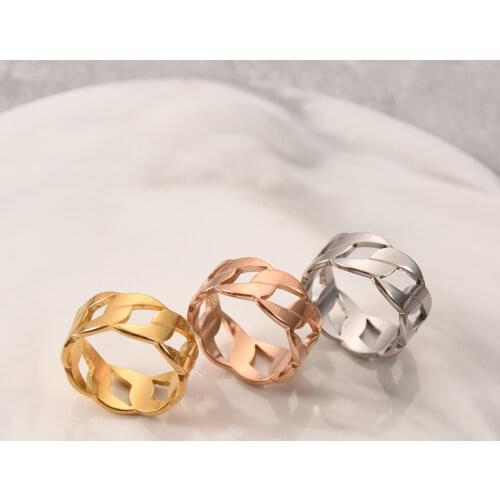 Stainless Steel Fashion Trendy Exaggerated Chain Cross Ring Female Cool Design Index Finger Handmade Jewelry Gift