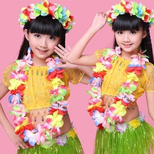 Hot saling Hawaiian Flower leis Garland Necklace Fancy Dress Party Hawaii Beach Fun Flowers DIY Party Beach Decoration