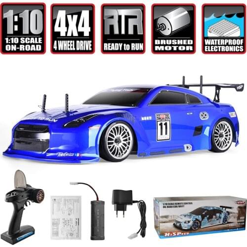 HSP RC Car 4wd 1:10 Electric Power On Road Racing 94123 FlyingFish 4x4 Rc Drift Car vehicle High Speed Hobby Remote Control Car