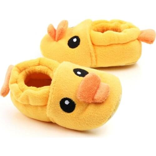 Cute Cartoon Little Yellow Duck First Walkers Baby infant Winter Warm Prewalker Newborn Toddler Soft fleece Sole Shoes 0-18M