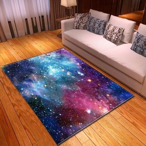Nordic Soft Flannel Child Carpet 3D Galaxy Space Printed Carpets Kids Room Large Area Rugs Home Bedroom Decor Rug Baby Crawl Mat