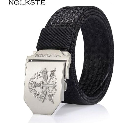 NGLKSTE mens nylon belts alloy buckle outdoor tactics belt jeans belt with high quality Unisex belt canvas Masculino Strap