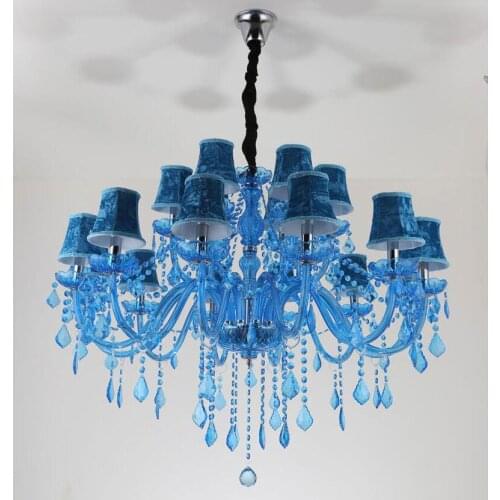 Newly Modern Blue K9 Crystal Chandelier Lustre Crystal Chandelier Optional Lustres De Cristal Chandelier AC Guaranteed Free Ship