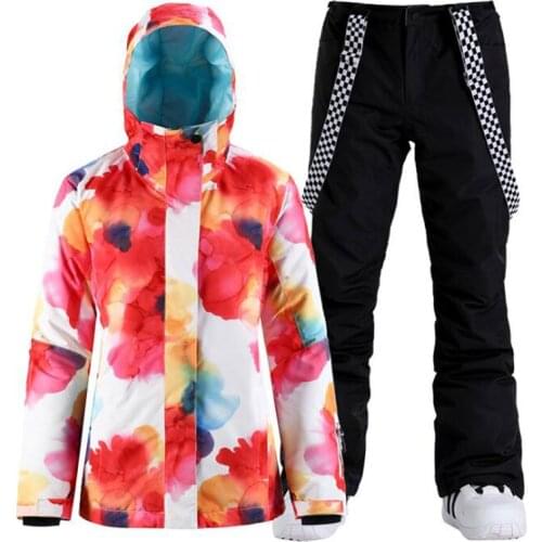Women New Free Shipping Ski Suit Windproof Waterproof Outdoor Sport Wear Thicken Thermal Snowboard Ski Jacket Pants