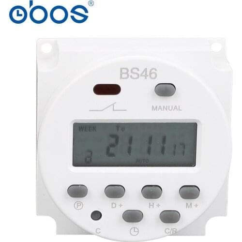 New arrival 24VDC free shipping built-in battery digital time switch with 16 times on /off per day setting time range 1m-168h