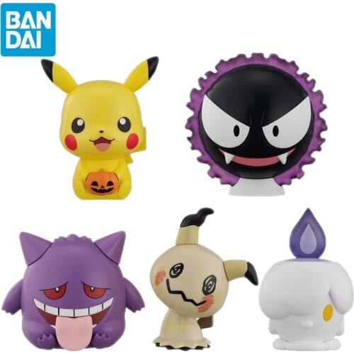 Original Bandai Pokemon Gastly Gengar Mimikyu Litwick Gashapon Collection Anime Action Figure Model Birthday Gift Adult Kids Toy
