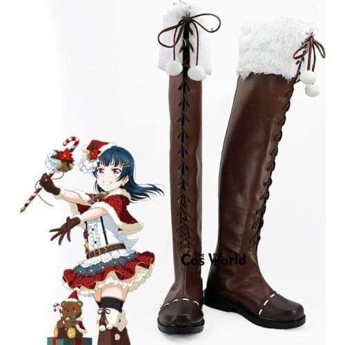 LoveLive!Sunshine!! Aqours Christmas Tsushima Yoshiko Anime Customize Cosplay Shoes Boots