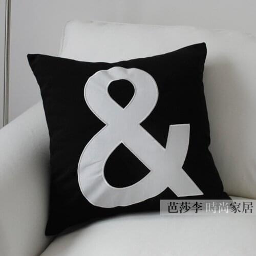 & pattern pillow cushion covers Black white pillow cover home decorative Sofa bed cushions Pillow