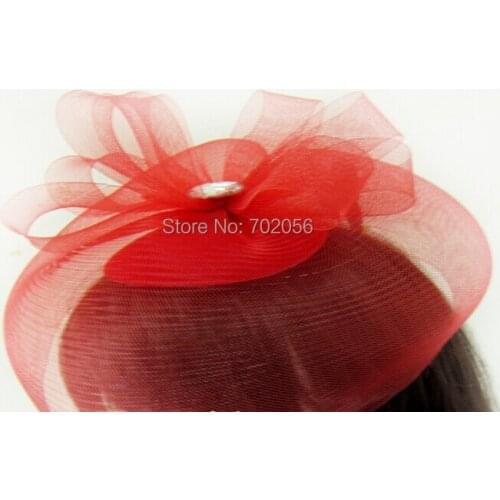 Handmade feather Bridal Accessories HAIR MESH HAT Veil FLOWER WEDDING PARTY Fascinator #3606