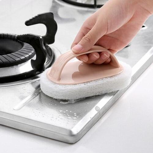 Cleaning Brush Multi-use Anti-slip Handle Sponge Kitchen Cleaning Brush for Home