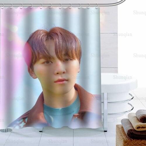 SEUNGKWAN Shower Curtain 12 Hook Polyester Fabric 3D Printing Bathroom Curtain Waterproof Mildew Proof Bath Curtain Decor 0512