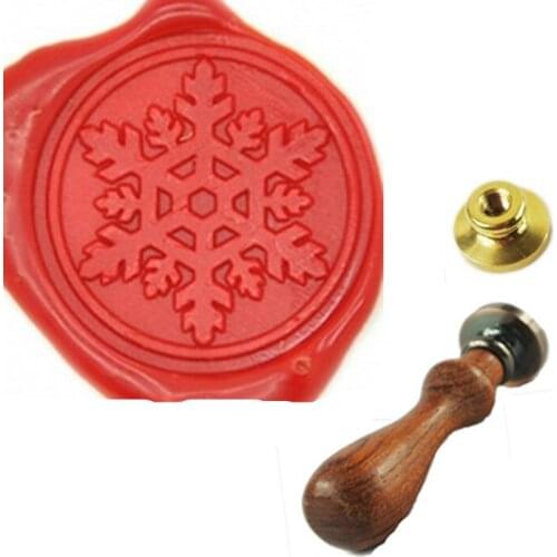 Snowflake Wax Sealing Stamp Classic Old-Fashioned Antique Alphabet Initial Letter Creative Romantic Seal Stamp Copper