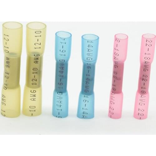 22-18/16-14/12-10AWG Butt Splice Universal Terminals Block Wire Connector Crimp Terminal Waterproof Insulated Heat Shrink Sleeve