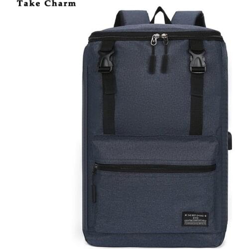 USB Leisure Laptop Backpack For Men Quality Oxford Cloth Waterproof Lightweight Male Business Travel Work Bags Teenager Backbag