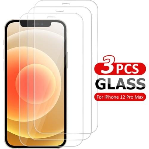 3Pcs Tempered Glass For iPhone 12 Pro Max 12 Mini Screen Full Cover Protector Protective Glass For iPhone12 12Pro 12Mini 12 Film