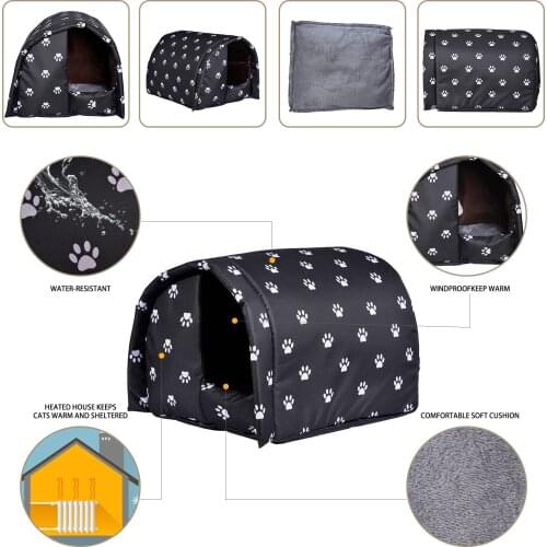 L/M/S Winter Dog Bed Foldable Dog House Kennel Dog Bed Pets House Safe Waterproof Warm Stray Cats Dogs Shelter Winter Warm Nest