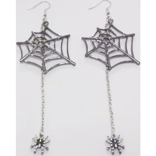 10 pair /lot fashion jewelry metal outline aesthetic big cobweb spiderweb earrings for women