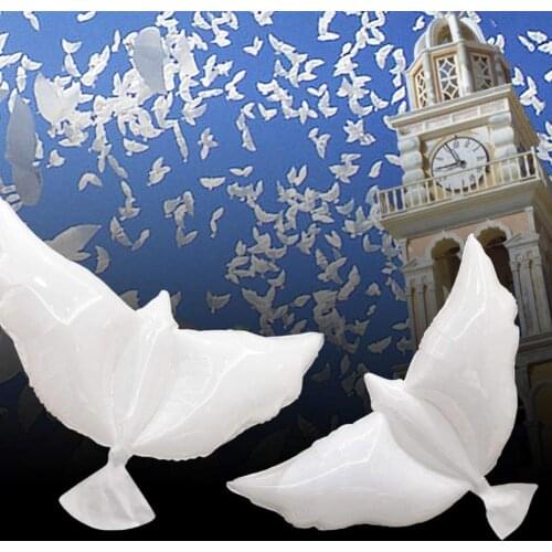 10Pcs/Set Balloon Realistic Dove Shape White Explosion-proof Aluminum Film Animal Balloons for Garden Birthday Party Decor