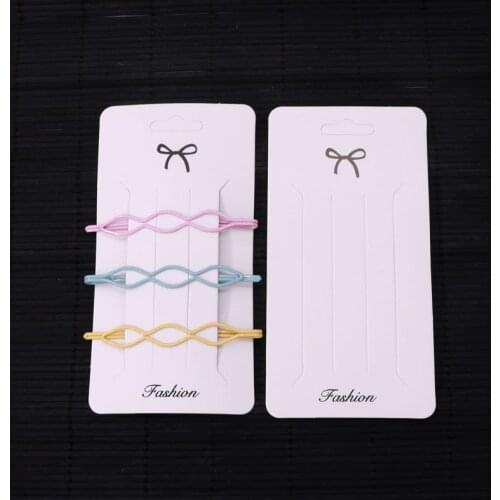 100pcs/lot 12.5*6.5cm Hair Accessories White Square Paper Card Jewelry Hair Clip Pins Display Cards Customized Wholesale