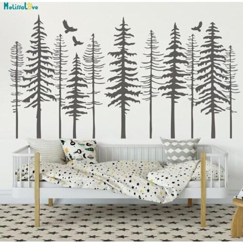 11 Trees With Birds Wall Sticker Home Decoration Living Room Nursery Kids Baby Room Vinyl Decal Lovely Gift YT4542