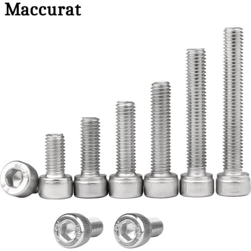 20pcs Stainless Steel Hex Socket Screw M3 M4 M5 Hexagon Socket Head Cap Screws Hex Socket Screw 3D Printer Parts Extruder Screw
