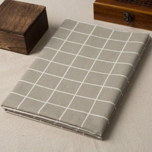 50*150CM Plaid Grid Linen Cotton Fabric For Tissue Kids Home Textile For Sewing Tilda Textiles D30 Canvas 380g/m