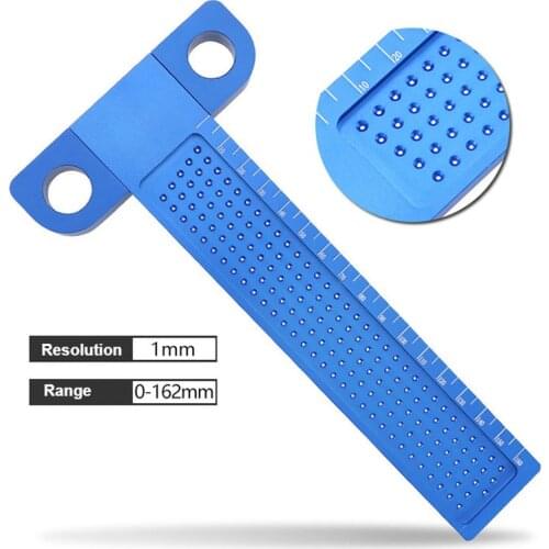 Aluminum Alloy T 160mm Hole Positioning Measuring Ruler Hole Scribing Gauge Crossed Feet woodworking crossed-out Measuring Tool