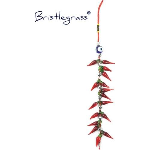 BRISTLEGRASS Turkish Blue Evil Eye Red Chili Tassel Amulets Lucky Charm Wall Hanging Pendants Pendulum Blessing Protection Decor