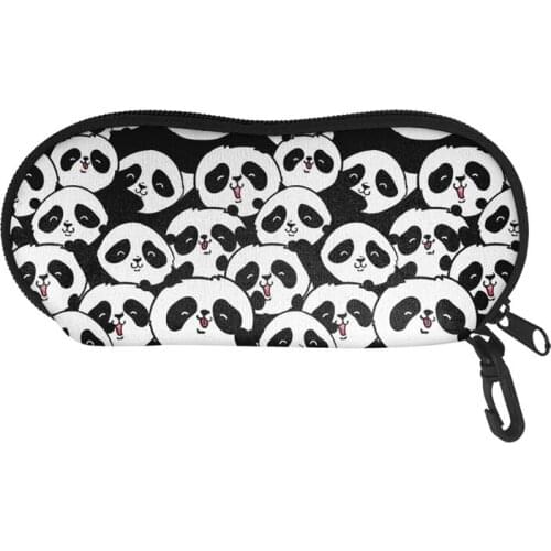 Animal Panda Eyewear Cases Cover for Men Women Sunglasses Case Fashionable Glasses Pouch With Hook Eyeglass Cases Soft