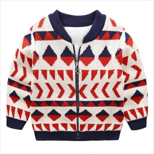 Childrens sweater thick boy girl cotton wool zipper coat