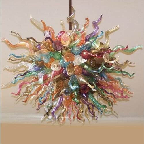 Elegant Tiffany Stained Glass Chandelier LED Light Customized Color Glass Chandelier for Sale