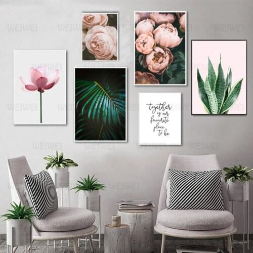 Scandinavian Style Posters On The Wall Palm Leaves Posters And Prints Flower Pictures Bedroom Decoration Picture Painting