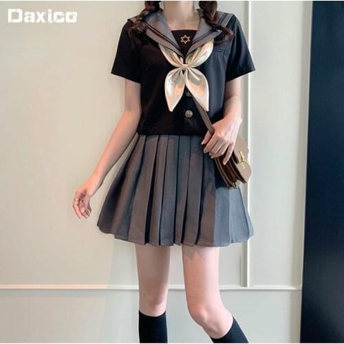 JK Uniform Short Sleeve Japanese School Uniform Autumn Summer Girls Sailor Pleated Skirt JK Sets Uniform Cosplay Dancewear