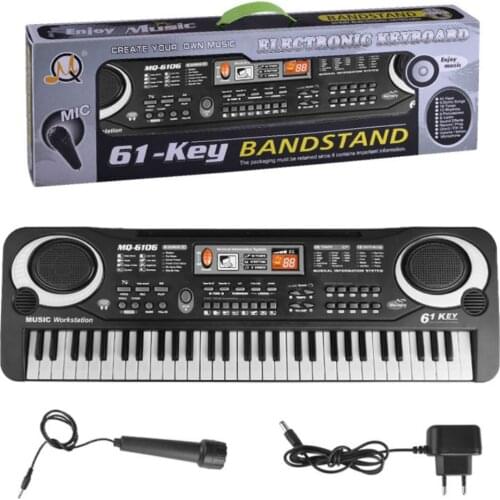61 Keys Electronic Piano Keyboard with Microphone Toys Kids Early Learning Education Toy Musical Instrument Organ Music Toys