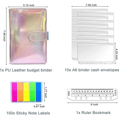 The Cash Envelope Is Used For Budgeting. The all-In-One Budget Binder Is Laser Magic Color, Shiny And Waterproof